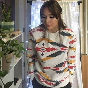 Aztec print pull-over